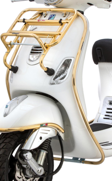 Protector de barra de choque para Vespa LX/LXV 50-150cc, dorado