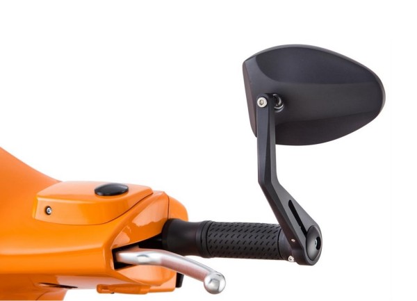Retrovisor del extremo del manillar FERRARA 2 para Vespa izquierda o derecha, negro