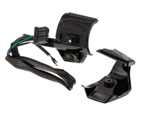Unidad de conmutación DMP derecha para Vespa Primavera/Sprint, negro brillante