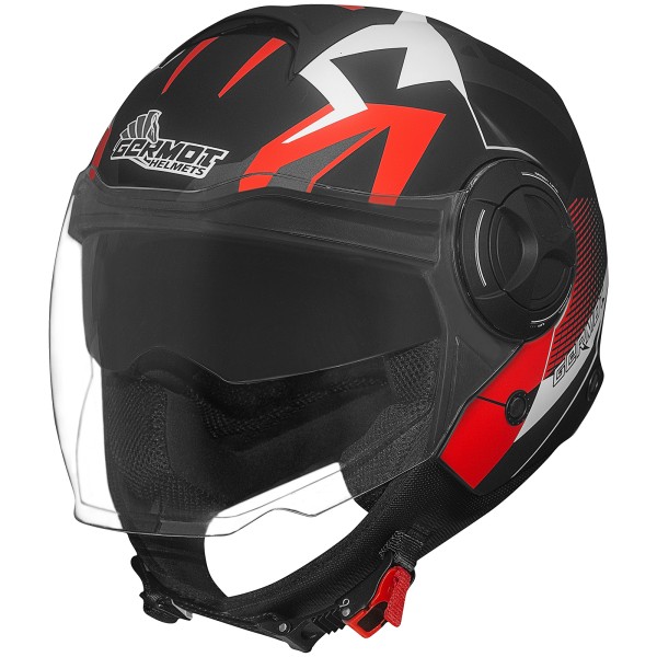 Casco Germot GM 650, negro mate/rojo