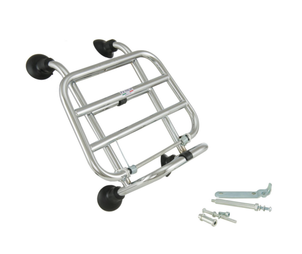 Portaequipajes delantero para Vespa Primavera /Sprint /Elettrica 50-150ccm, plegable, cromado