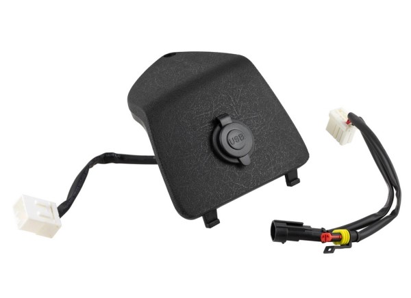 Tapa maletero izquierda con conexión USB para Vespa GTS/​GTS Super/​GTV/​GT, negra