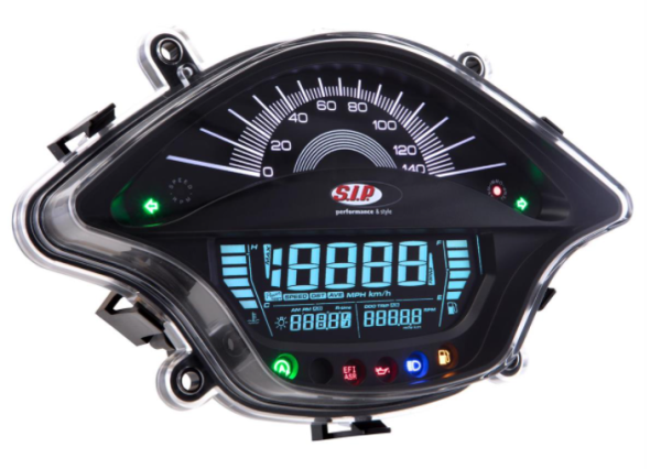 Cuentarrevoluciones/velocímetro para Vespa Primavera/​Sprint 50-150ccm 2T/​4T AC, negro