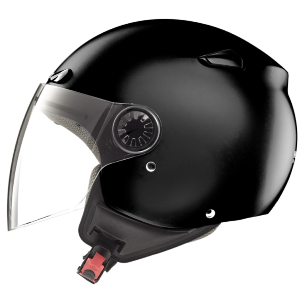 Casco jet Helmo Milano, Oscuro, negro, brillante
