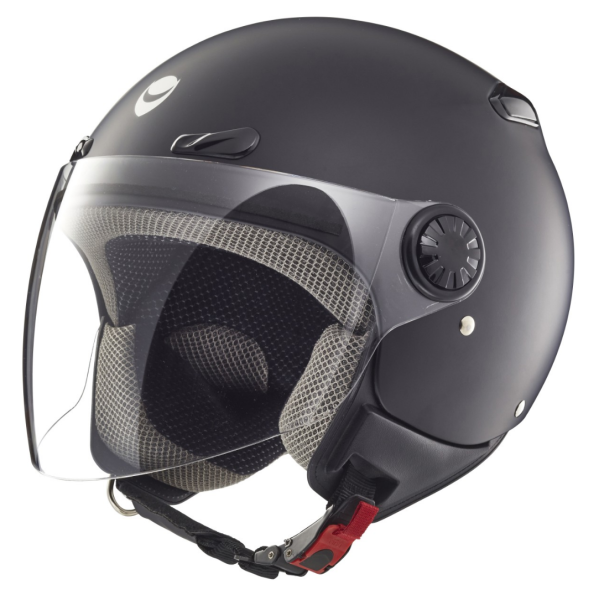 Casco jet Helmo Milano, Oscuro, negro, mate