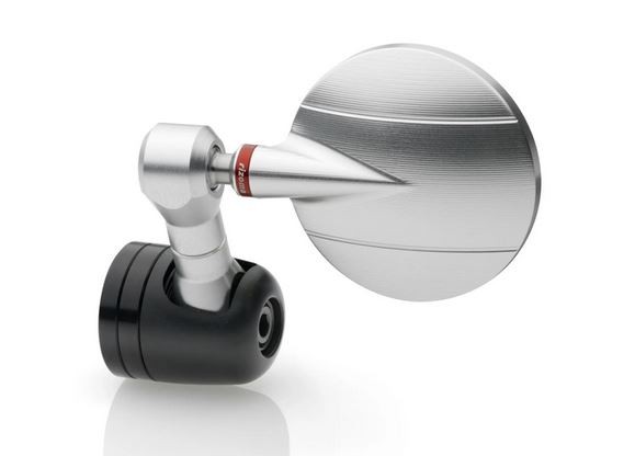 Espejo de extremo de manillar RIZOMA "SPY-R" Ø 57 mm izquierda o derecha para Vespa, anodizado negro/plata