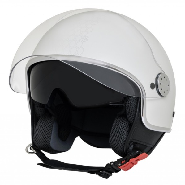 Casco jet Piaggio Demi Jet Mirror blanco mate