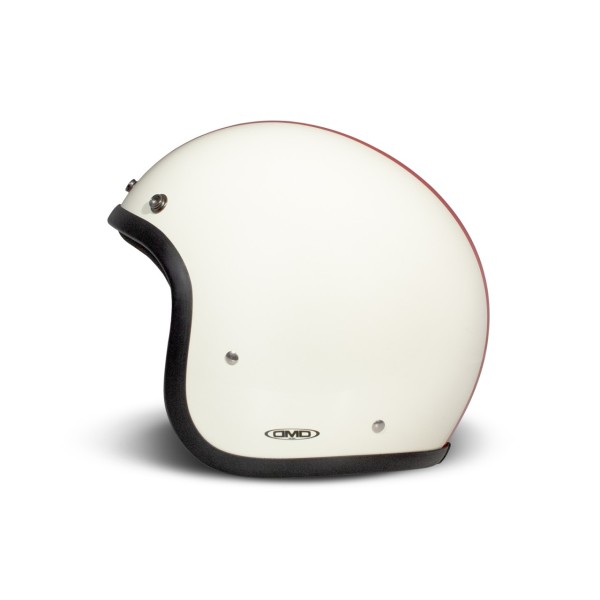 Casco DMD jet Retro, blanco, mate, triple, fibra de vidrio, ECE 22.06