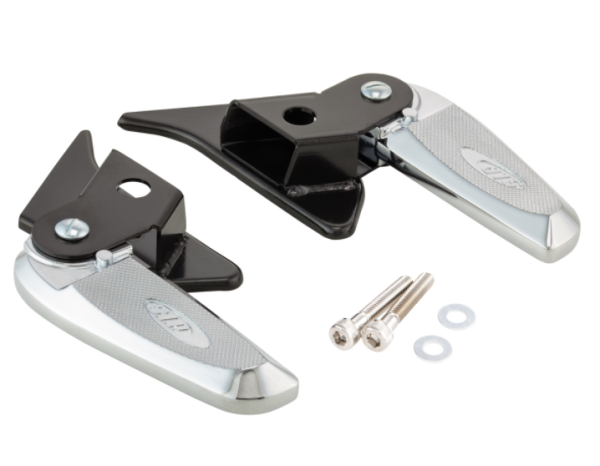 Reposapiés derecho e izquierdo para Vespa Primavera/​Sprint 50-150ccm 2T/​4T AC, negro/cromado