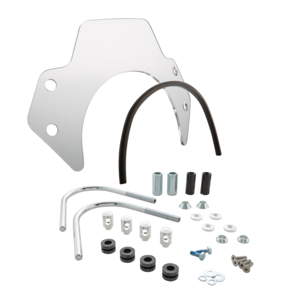 Flyscreen para Vespa GTS/GTS Super/GT/GT L 125-300cc, soportes plateados, transparente