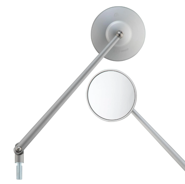 Retrovisor estándar para Vespa, rosca izquierda, plata mate