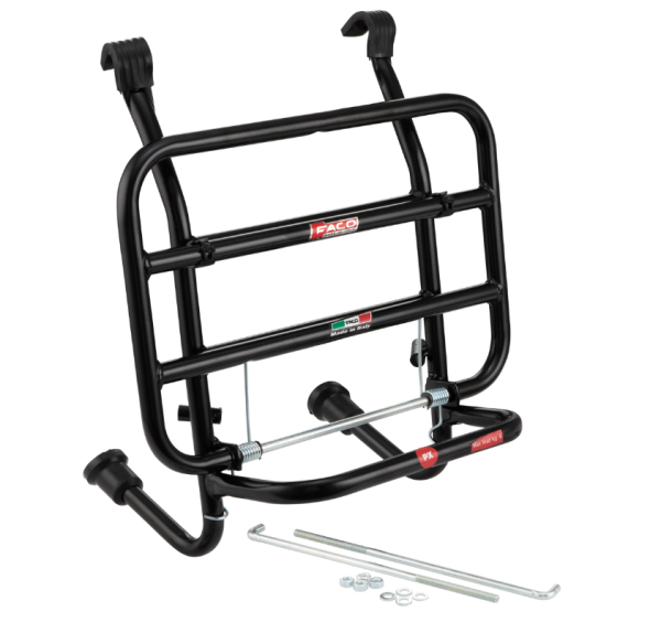 Portaequipajes delantero para Vespa PX 80-200cc, plegable, negro