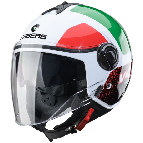 Casco Caberg Riviera V4 X Alpha Italia blanco/rojo-verde
