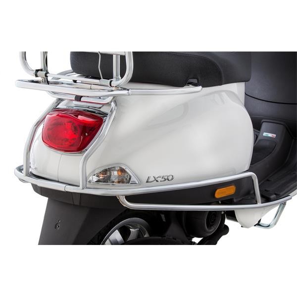 Barra protectora trasera cromada para Vespa ET2/ET4/LX/LXV/S 50-150cc Cuppini