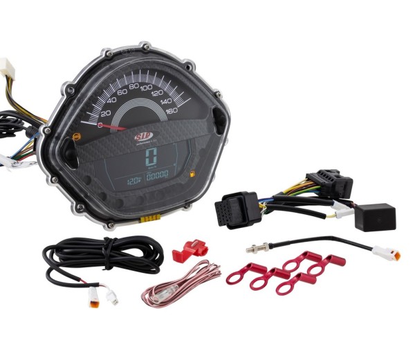 Cuentarrevoluciones/velocímetro para Vespa GTS 250ccm (-'13), look carbono