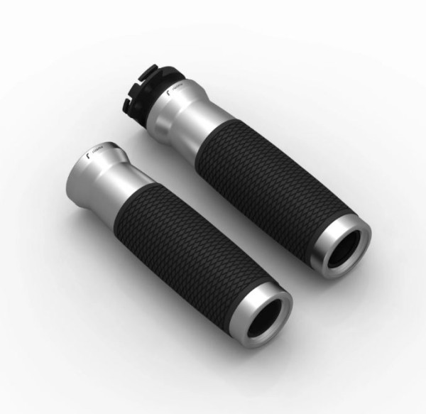 Puños RIZOMA Urlo RS Ø 22/24 mm L 128 mm para Vespa GTS/GTS Super/GTV, anodizado plata