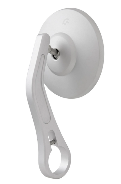 Espejo terminal de manillar para Vespa, izquierda o derecha, redondo, plata mate