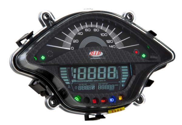 Cuentarrevoluciones/velocímetro para Vespa Primavera/​Sprint 50-150ccm 2T/​4T AC, look carbono