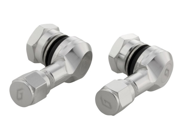 Pieza insertada de la válvula para neumáticos/llantas tubeless 80°, plata anodizado