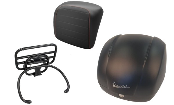 Kit baúl 36L negro mate (99/C), portaequipajes negro para Vespa GTS 125/300/310