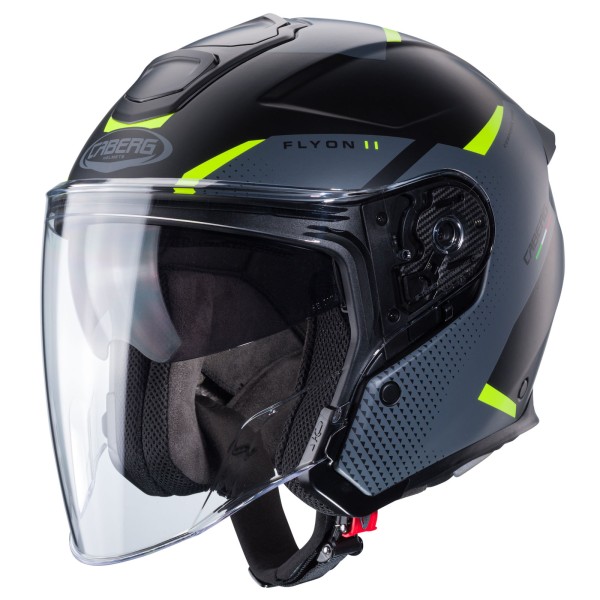 Casco Caberg Flyon II Boss mate-negro/gris-fluo-amarillo